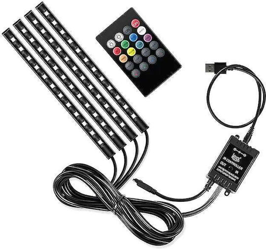 Car Interior Hidden LED Lighting System Remote Control Car Atmosphere Lights