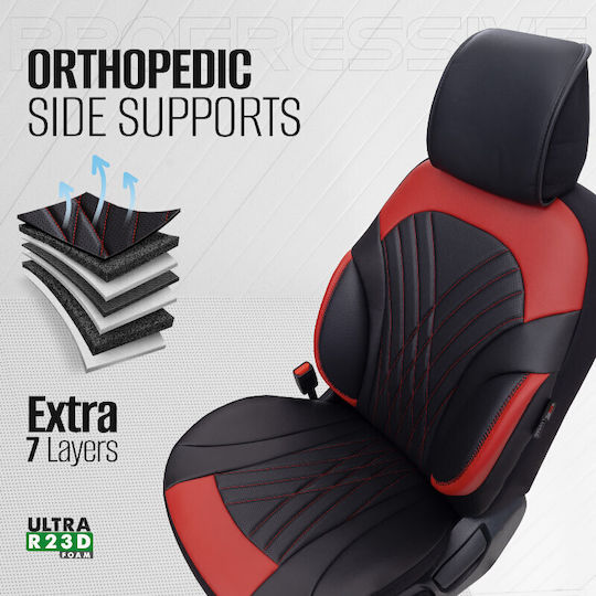Auto Gs Σετ Καλύμματα Αυτοκινήτου 11τμχ Δερματίνη Design Μαύρα