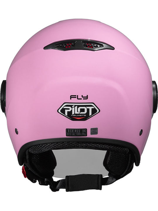 Pilot Fly SV Baby Pink Motorradhelm Jet ECE 22.06 1300gr mit Sonnenblende