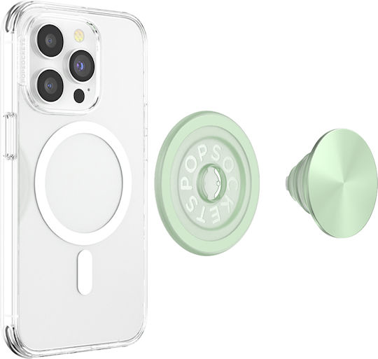 Popsockets Popgrip Rotund Magsafe Include Inel Adaptor Magsafe Bază Extensibilă Prindere Cu Vârf Interșanjabil Carcase Smartphone Aluminiu Honeydew