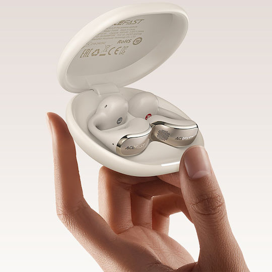 Acefast Aceclip Pro Open Ear Bluetooth Handsfree Ακουστικά με Αντοχή στον Ιδρώτα και Θήκη Φόρτισης Χρυσά