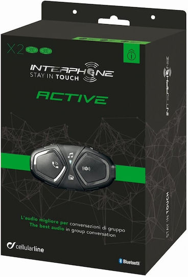 Interphone Active Dual Intercom for Riding Helmet with Bluetooth