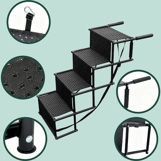 Relaxdays Trepte Auto Pentru Câine Negru