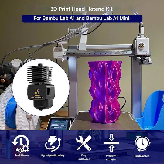 Kit Hotend Bambu Lab A1/A1 Mini Imprimante 3D – 2 Bucăți Cap De Imprimare 0.4 Mm Duze Oțel 0.2 0.4 0.6 Mm Mâneci Silicon Ace Curățare Pensetă