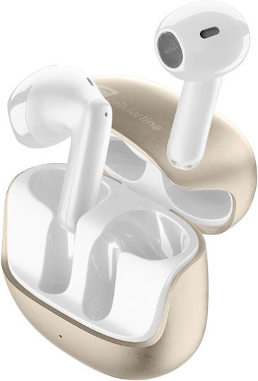 Cellular Line Earbud In-ear Casti Bluetooth Handsfree cu Husă de Încărcare Aurii