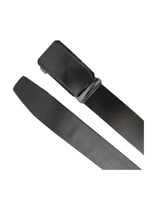 Men's Belt Made of Black Artificial Leather