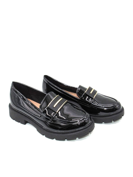 Λουστρίνι Γυναικεία Loafers σε Μαύρο Χρώμα