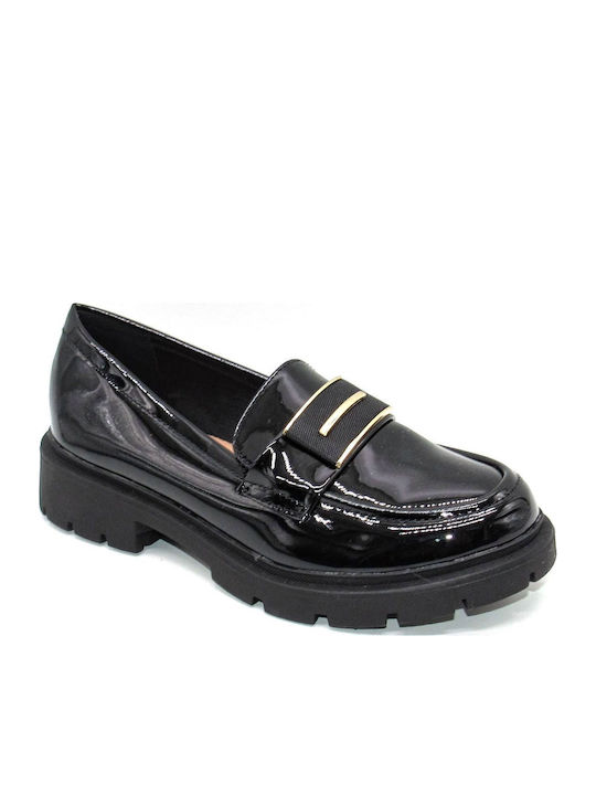 Λουστρίνι Γυναικεία Loafers σε Μαύρο Χρώμα