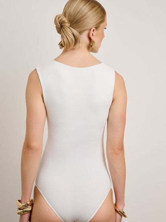 Desiree Damen-Bodysuit Goldene Detail An Der Schulter Rot