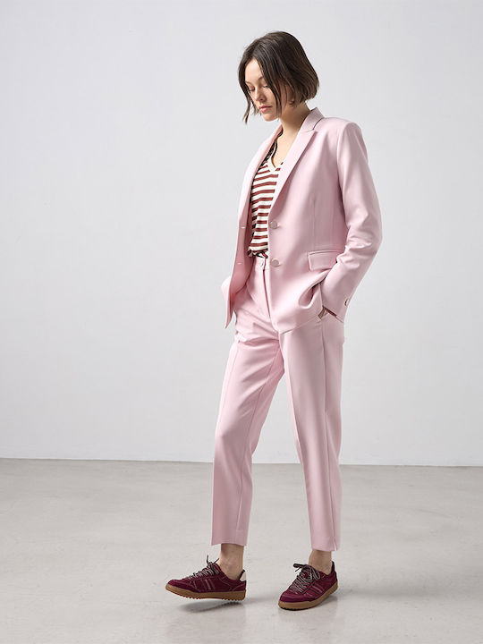 Passager Women's Crepe Waisted Blazer Pink