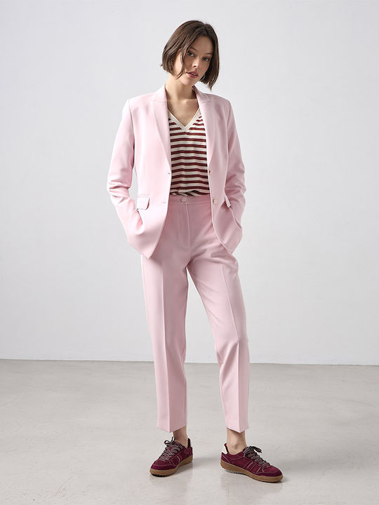 Passager Women's Crepe Waisted Blazer Pink