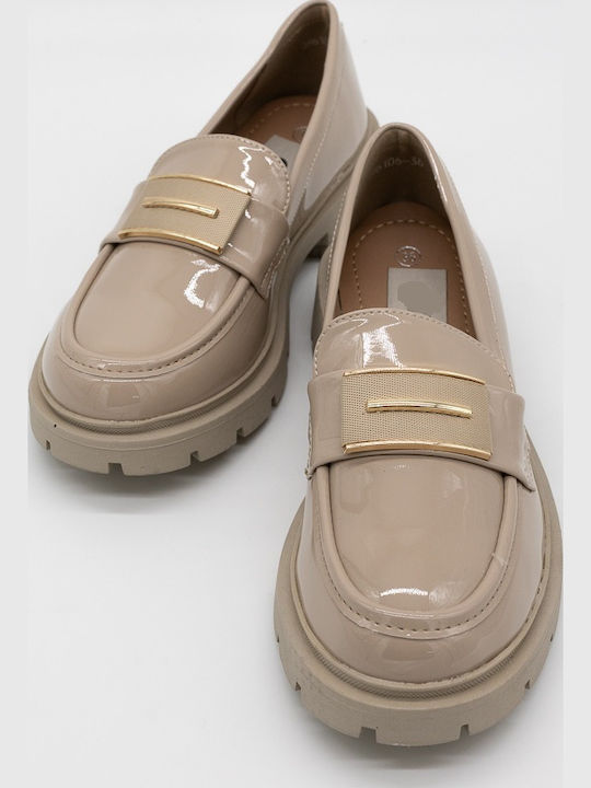 Λουστρίνι Γυναικεία Loafers σε Μπεζ Χρώμα