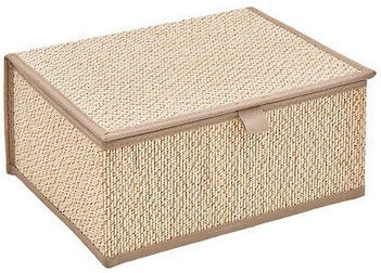 Atmosphera Wooden Storage Box with Lid White 33.5x25.5x15cm