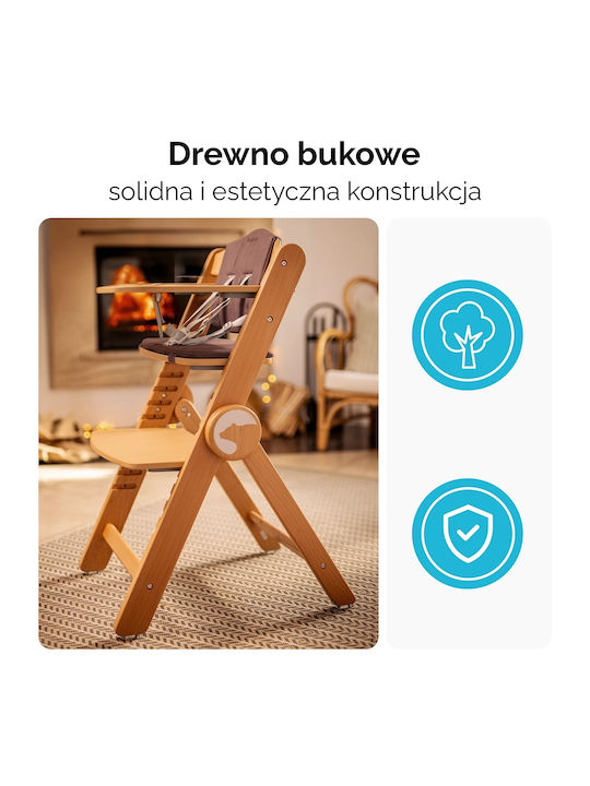 Kidnort Scaun De Masă Pliabil Cu Ramă Din Lemn Și Șezut Textil Verde