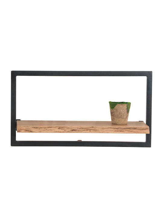 Ράφι Τοίχου Lizard Frame Μαύρο 65x25x35εκ.