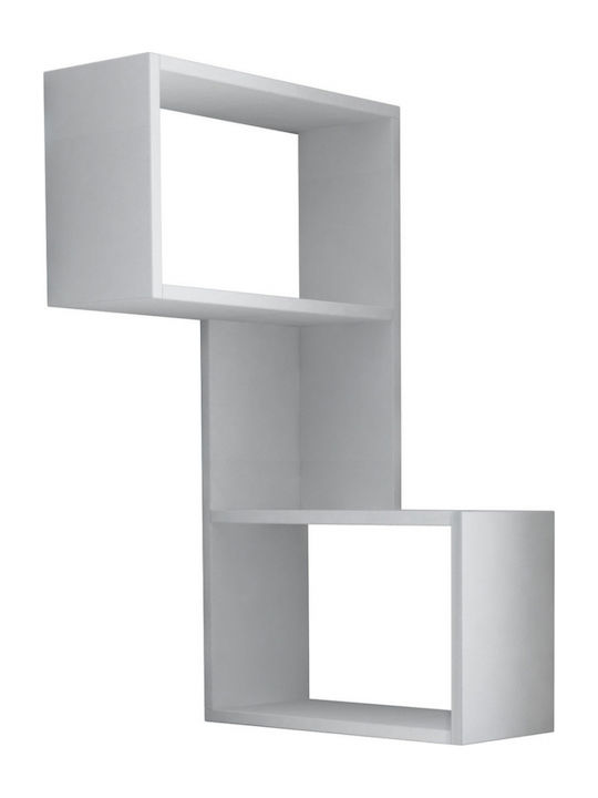 Ъглово Стенно Рафт Бял 47x20x85.5см