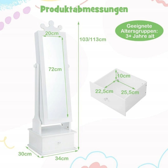 Costway Kids Room Decor Accessories Made of White Wood
