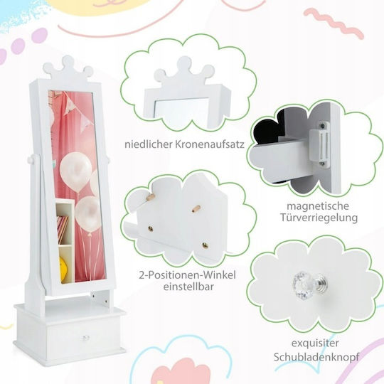 Costway Kids Room Decor Accessories Made of White Wood