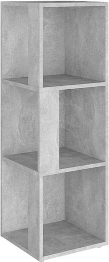 Corner Bookcase Grey Concrete 33x33x100cm 809030 Corner Bookcase Grey Concrete 33x33x100cm 809030