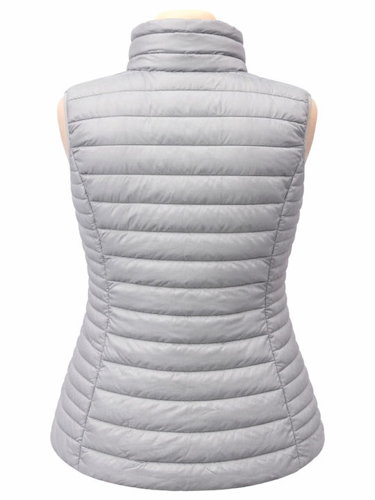 Damen Ärmelloses Winter Jacke Grau