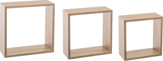 Cube Wall Shelves Beige 3 Pieces 30x12x30cm