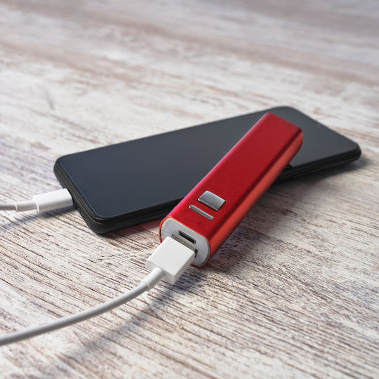 BONY Power Bank 2600mAh mit USB-A Ausgangsanschlüsse Rotes