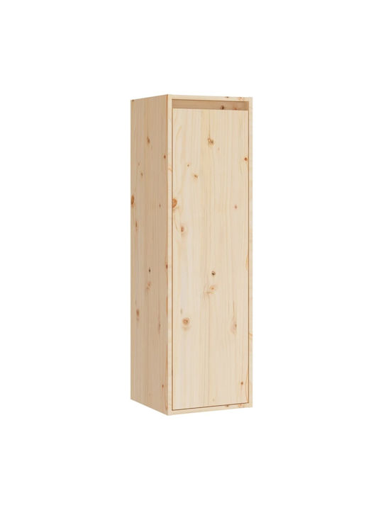 Wall-Mounted Living Room Cabinet Made of Brown Solid Wood 30x30x100cm