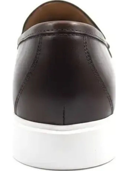 Leather Men's Moccasins In Brown Color