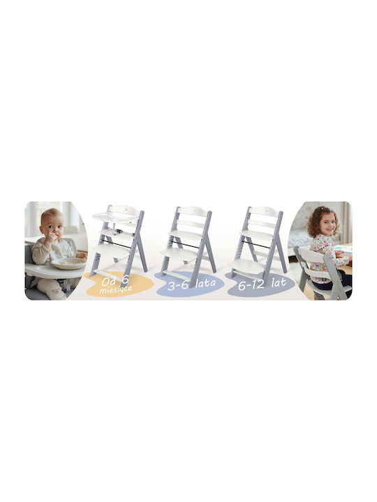 Nukido Nelo Baby Highchair with Adjustable Height White