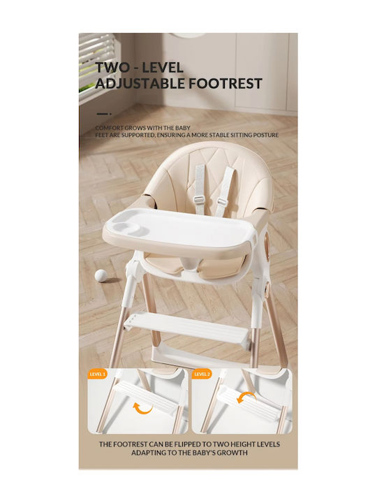 Little Mom Foldable Baby Highchair White