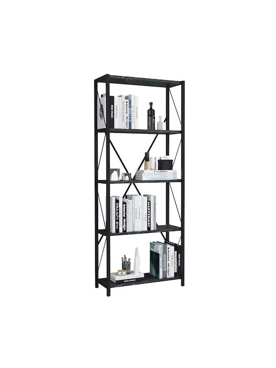 Bibliothek Kenya Schwarz 60x26x150cm