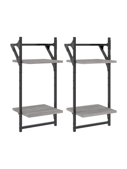 Grey Sonoma Wall Shelves 2 Pieces 30x25x65cm