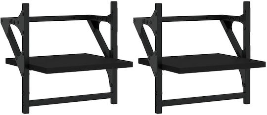 Shelves Wall 2pcs 30x25x30cm Black Shelves Wall 2pcs 30x25x30cm Black