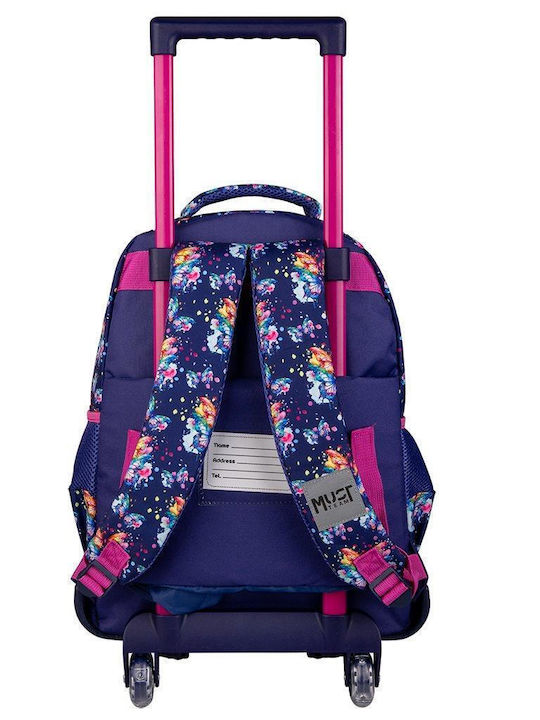 Must Team Ghiozdan Școlar Tip Troler Pentru Școala Primară Butterfly 30 Litri