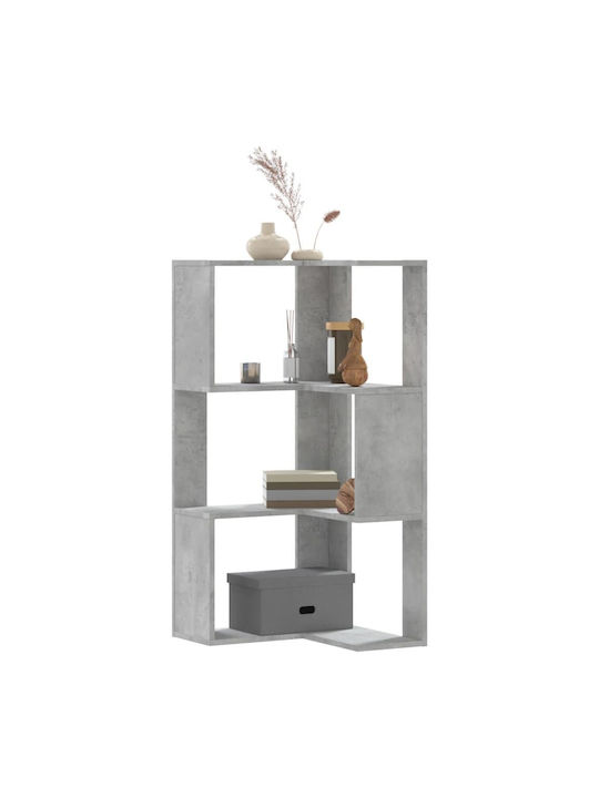 Eckbibliothek Grau 50x50x102cm