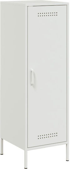 Living Room Display Cabinet Made of Metal White 36x39x113cm