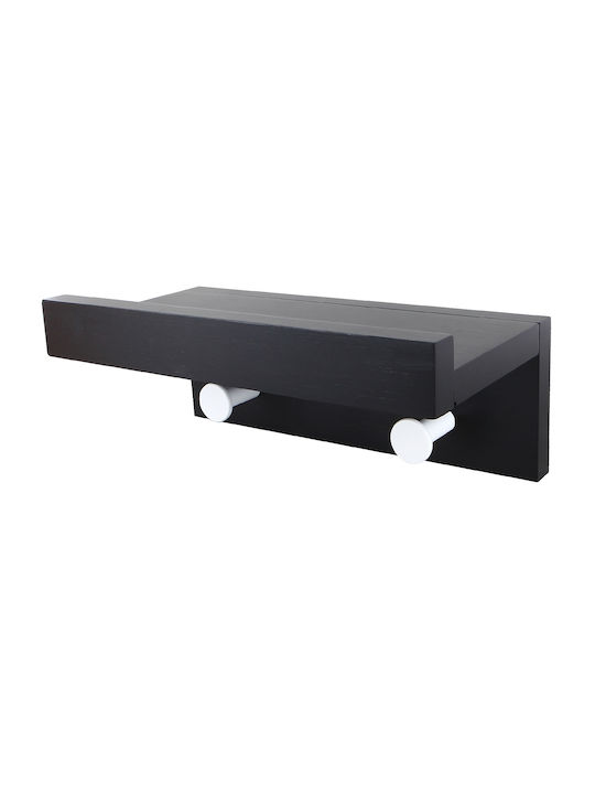 Ράφι Τοίχου Μαύρο 23x12x8εκ.
