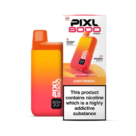 Pixl Țigară Electronică De Unică Folosință 8000 Inhalări Juicy Peach 2ml 20mg Portocalie