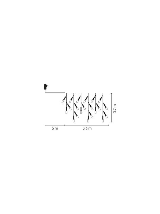 200 Luminite LED 3.6m. Alb rece tip Șir 1buc