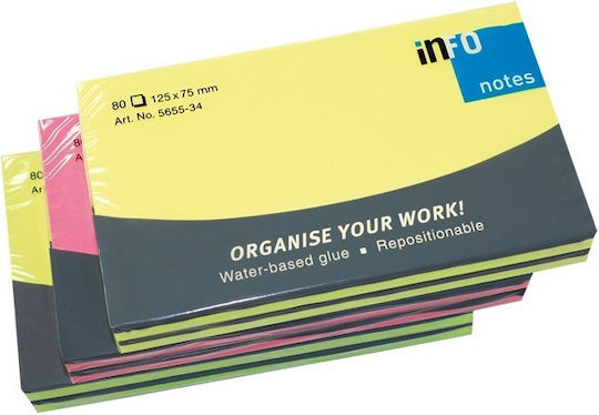 Χαρτακια Κιτρινα Info 125x75mm 80 Φυλλα