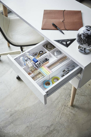 Plastic Desk Organizer in White Color 1pcs 25x24.6x5.7cm