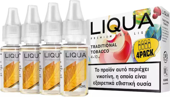 Liqua Έτοιμο Υγρό Αναπλήρωσης Traditional Tobacco 12mg 10ml 4τμχ