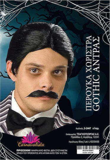 Αποκριάτικη Περούκα Ίσια Μελαχρινή για Halloween