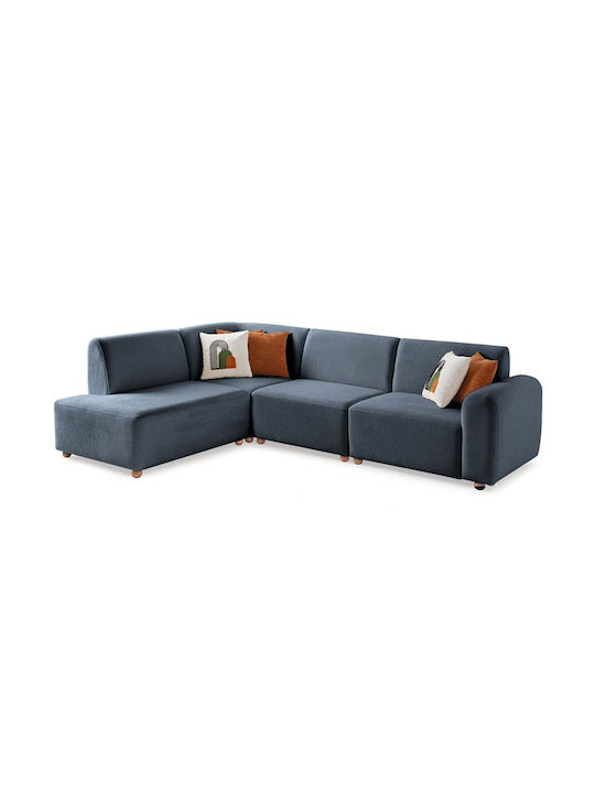 Loft Corner Couch with Left Corner Blue 290x206x85cm