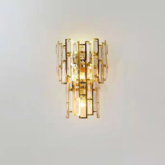 Alista Home Μοντέρνο Φωτιστικό Τοίχου Χρυσό 39x24εκ.
