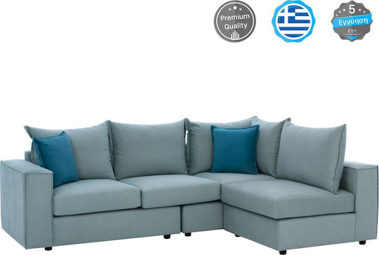 Monza Ecke Sofa mit Umkehrbarer Winkel in Pistazie / Petrol Blau 265x195x98cm