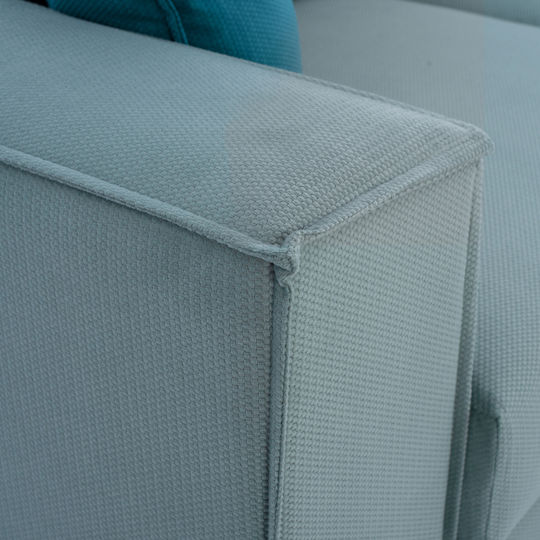Monza Ecke Sofa mit Umkehrbarer Winkel in Pistazie / Petrol Blau 265x195x98cm