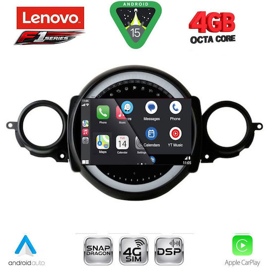 Lenovo Car Audio System for Mini Cooper and Clubman 2011-2013 Bluetooth USB Wi-Fi GPS Apple CarPlay Android Auto with 9 Inch Touch Screen LENOVO SSQ 9064 CPA