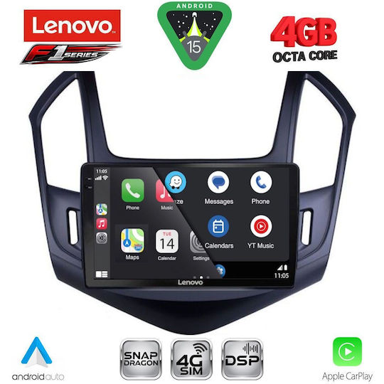 Lenovo Ηχοσύστημα Αυτοκινήτου για Chevrolet Cruze 2013-2015 (Bluetooth/USB/WiFi/GPS/Apple-Carplay/Android-Auto) με Οθόνη Αφής 9"