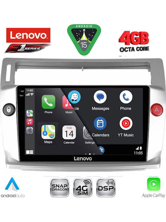 Lenovo Car Audio System for Citroen C4 2004-2011 Bluetooth USB WiFi GPS Apple CarPlay Android Auto with 9" Touch Screen